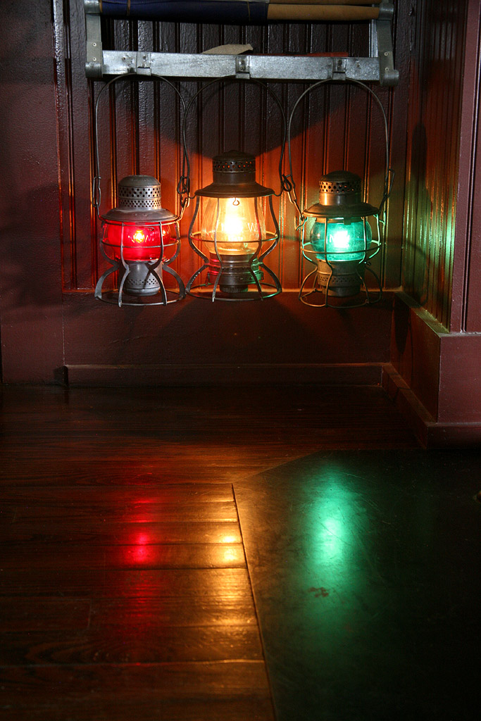 Lanterns on our lantern rack.